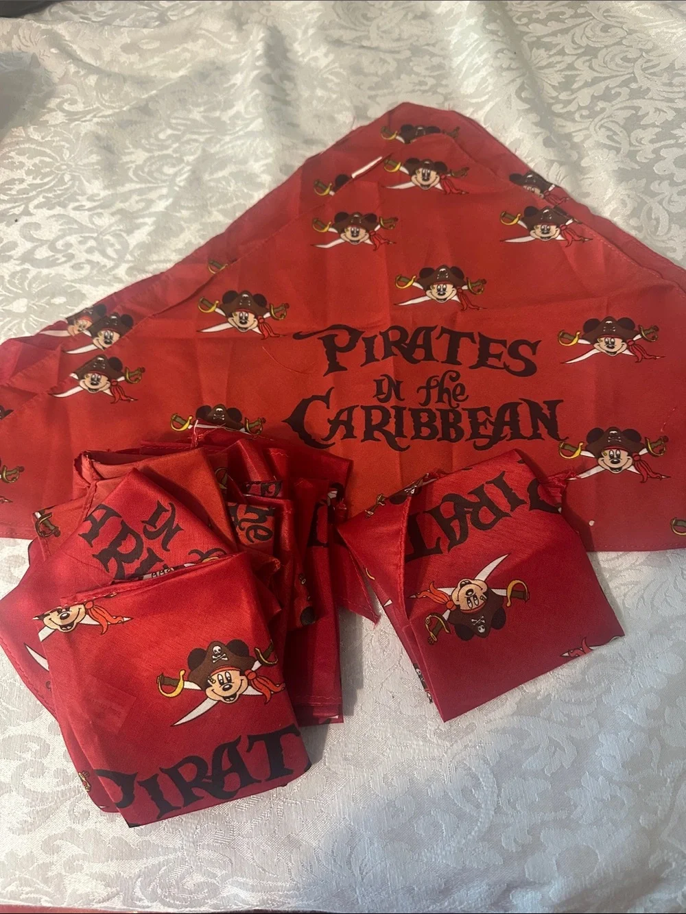 Disney Red Pirates in tbe Caribbean Bandana with Mickey Pirate Print (20)